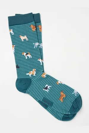 Fat Face FatFace Dogs Striped SocksUK 9.5 - 11