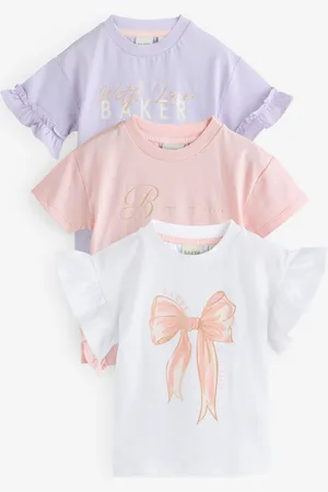 Ted Baker Frill Skulder 100% Bomuld T-shirt 3 Pakke3 - 4 år (98 - 104cm)