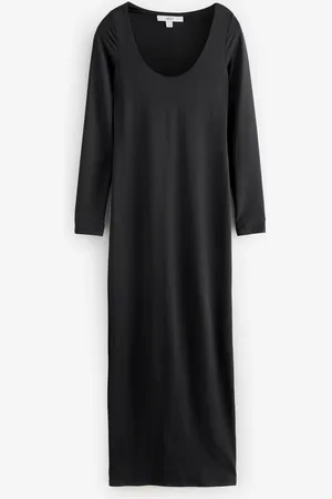 Next Langærmet Scoop Bodycon Soft Touch Polyamid Midi Kjole38 Høj