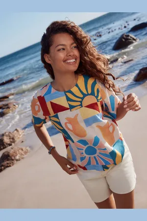 Next Kortærmet Boxy T-shirt med Hør