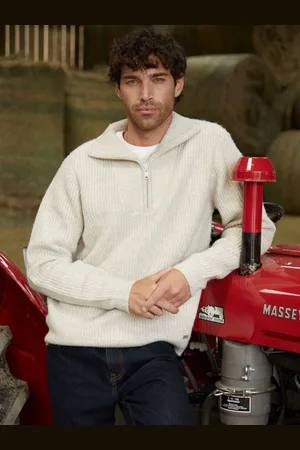 Threadbare Quarter Zip Knitted JumperXXL