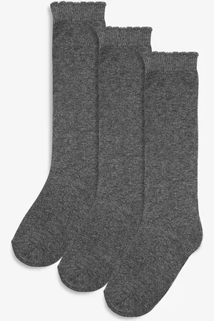 Next Grå 3 Pakke Cotton Rich Knee High School SokkerUK 12.5 - 3.5