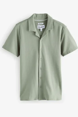 Threadbare Jersey Pique Revere Collar Short Sleeve 100% Cotton Shirtmedium