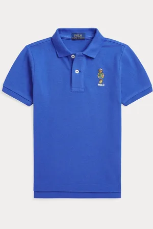 Ralph Lauren Blåt til drenge Polo Bear Pique 100% Cotton Polo-skjorter7 år (122cm)