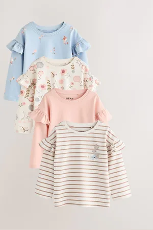 Next Langærmede flæser 100% bomuldstoppe 4 pakke (3mdr.-7år)4 - 5 år (104 - 110cm)