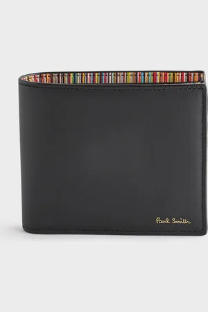 Paul Smith Logo Leather Bifold Black WalletEn
