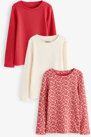 Next Ditsy Long Sleeve Rib T-Shirt 3 Pack (3-16yrs)5 år (110cm)