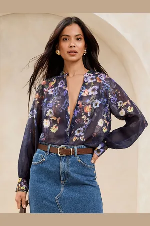 Lipsy London Long Sleeve Grandad Blouse46