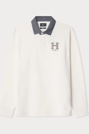 Hackett Men London 100% Cotton White Rugby ShirtM