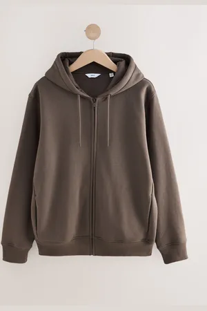 Next Bomuldsrig Jersey Zip Up HættetrøjeMiddel