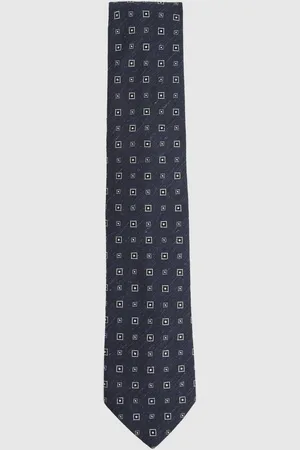 Reiss Anzio Foulard Silk Blend Tie with Medallion PatternEN