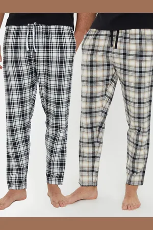 Threadbare Børstet 100% bomuld Flanell Ternet Loungebunde 2 PakkeL