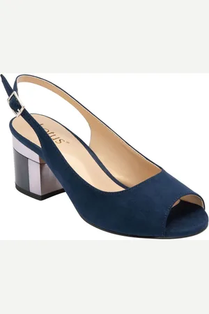 Lotus Slingback Block-Heel Shoes