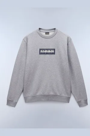 Napapijri Grey Box Logo Crew Neck SweatshirtX-Large