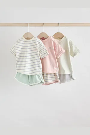 Next Baby Short Sleeve 100% Cotton T-Shirt and Shorts Set 6 Piece6268cm