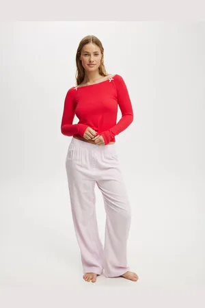 Cotton On Boyfriend Flannel Wide Leg Boxer Trousersmedium
