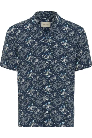 Blend Crab Print Resort Short Sleeve Shirtmedium
