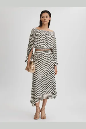 Reiss Dani Striped Paneled Midi Nederdele42