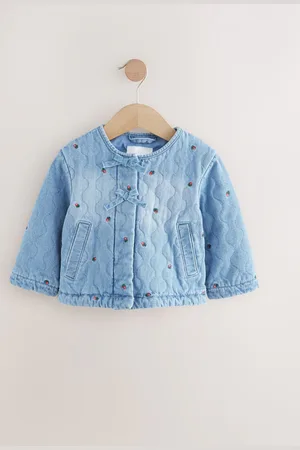 Next Denim Quilt Rose Emb Jacket (3mths-7yrs)6874cm
