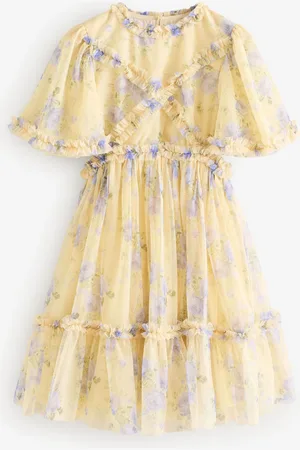 Next Cut Out Mesh Printed Occasion Dress (3-16yrs)7 år (122cm)