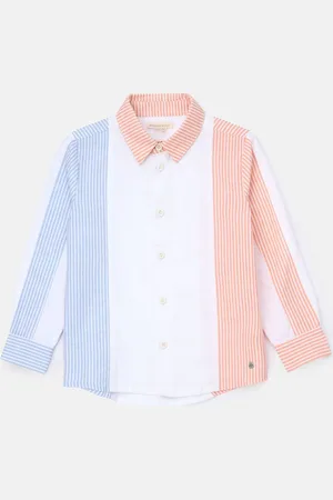 Angel & Rocket Chase Orange Colour Block Smart 100% Cotton Shirt3 år (98cm)