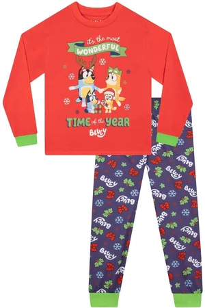 Character Karakter Bluey Og Bingo Jul Pyjamas4 - 5 år (104 - 110cm)