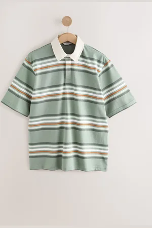 Next Short Sleeve Stripe Rugby 100% Cotton ShirtX-Small