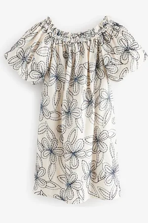 Next Embroidered Off The Shoulder Mini Dress46