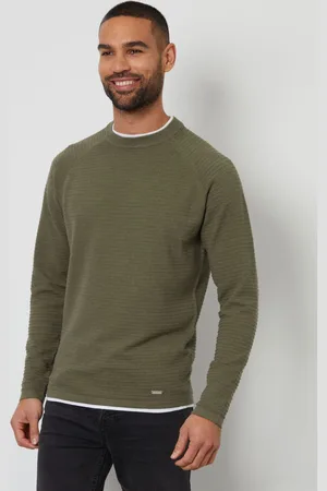 Threadbare Textured Raglan Mock T-Shirt Crew Neck Jumper2X-Large