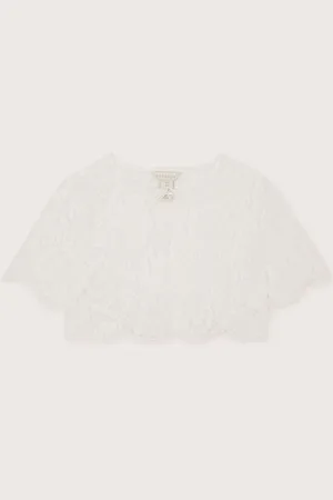 Monsoon Lola Lace Bridesmaid Shrug5 - 6 år (110 - 116cm)