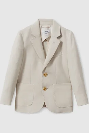 Reiss Aphrodite Slub Check Single Breasted Blazer7 - 8 år (122 - 128cm)