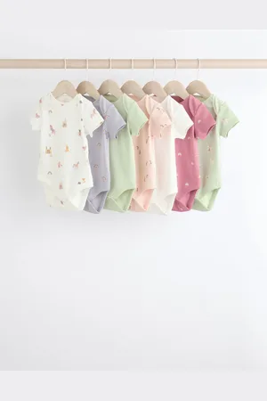 Next Pastel Short Sleeve 100% Cotton Bodysuit 7 Pack1.5 - 2 år (86 - 92cm)