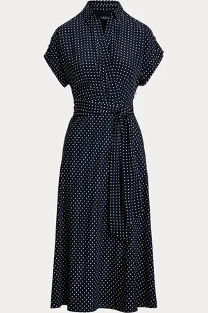 Ralph Lauren Polka-Dot Belted Crepe Dress44