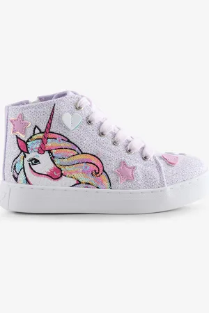 Lelli Kelly Lilac Purple Unicorn Hi Top Trainersuk9eu265