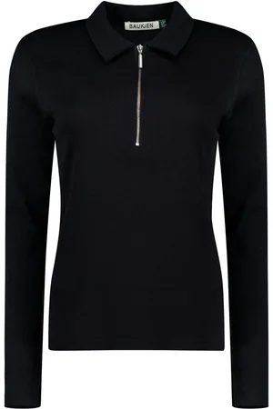 Baukjen Essentials Zip Collar 100% Cotton Black Top34