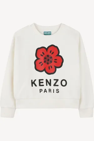 Kenzo Long Sleeve Floral Logo White Sweatshirt128134cm