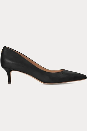 Ralph Lauren Adrienne Leather Kitten Heel Shoes