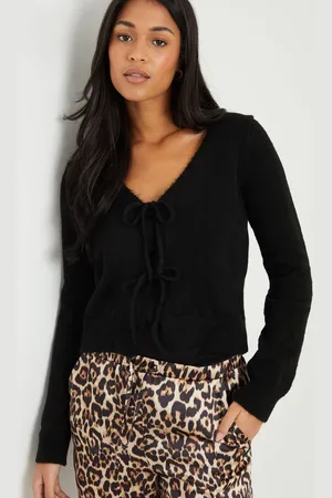 Threadbare Tie Front V-Neck Knitted Cardigan44