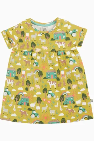 Frugi Kids Tallie White 100% Organic Cotton Dress9298cm