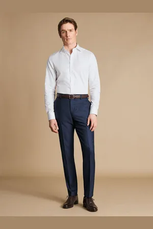 Charles Tyrwhitt Slim Fit End on End Travel Suit: Trousers