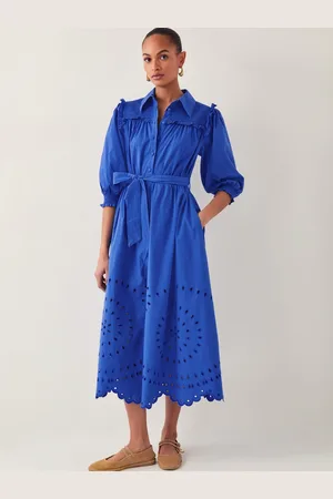 Monsoon Jules Broderie Midi Shirt Dress38