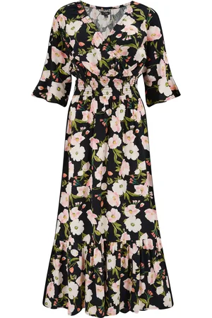Pour Moi Carmen Fuller Bust LENZING ECOVERO Viscose Elasticated Neckline Midaxi Dress38