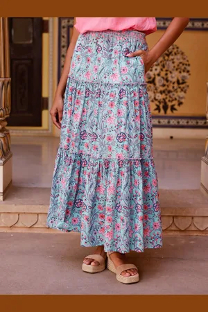 ASPIGA Becks 100% Organic Cotton Block Print Skirtxsmall