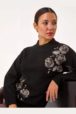 Roman Floral Print Sequin Knit Jumper48