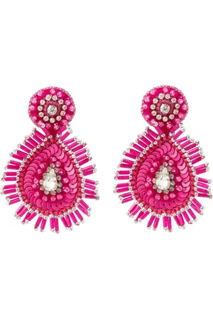 Bibi Bijoux Pink Paisley Beaded EarringsEn