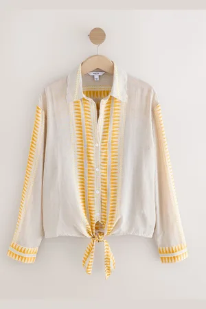 Next Jaquard Broderet Detail Slips Front Skjorter42