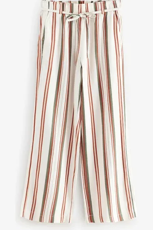 Next Tie Waist Wide Leg Linen Blend Trousers40 S