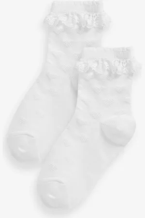 Next 2 Pakke Cotton Rich Hjerte Flæsekant Ankel SokkerUK 12.5 - 3.5