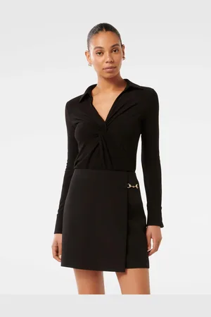 Forever New Emilia Twist Front Crepe ShirtS