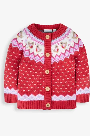 JoJo Maman Bébé Robin Fairisle Pattern Cardigan1.5 - 2 år (86 - 92cm)